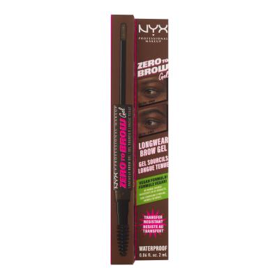 NYX Professional Makeup Zero To Brow Gél a pomáda na obočie pre ženy 2 ml Odtieň 06 Chocolate