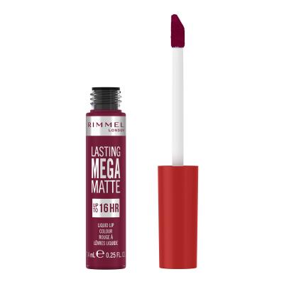 Rimmel London Lasting Mega Matte Liquid Lip Colour Rúž pre ženy 7,4 ml Odtieň Rock Me Purple