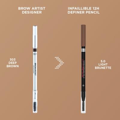 L&#039;Oréal Paris Infaillible Brows 12H Definer Pencil Ceruzka na obočie pre ženy 1 g Odtieň 5.0 Light Brunette