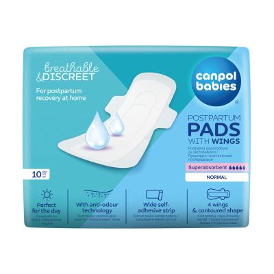 Canpol babies Breathable &amp; Discreet Day Postpartum Pads With Wings Pôrodnícke vložky pre ženy 10 ks