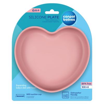 Canpol babies Silicone Suction Plate Heart Pink Riad pre deti 300 ml