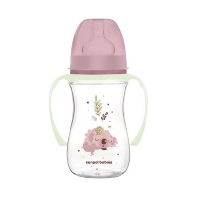 Canpol babies Sleepy Koala Easy Start Anti-Colic Bottle Pink 3m+ Dojčenská fľaša pre deti 240 ml