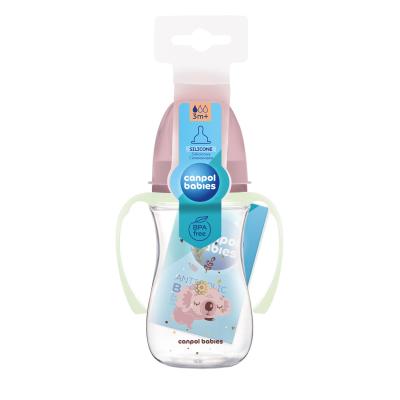 Canpol babies Sleepy Koala Easy Start Anti-Colic Bottle Pink 3m+ Dojčenská fľaša pre deti 240 ml