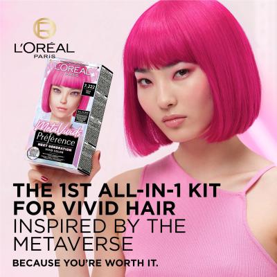 L&#039;Oréal Paris Préférence Meta Vivids Farba na vlasy pre ženy 75 ml Odtieň 7.222 Meta Pink