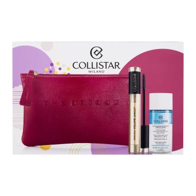 Collistar Volume Unico Darčeková kazeta špirála Mascara Volume Unico 13 ml + dvojfázový odličovací prípravok Two Phase Make-up Removing Solution 35 ml + kozmetická taštička The Bridge 1 ks