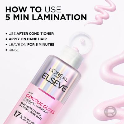 L&#039;Oréal Paris Elseve Glycolic Gloss 5 Minute Lamination Maska na vlasy pre ženy 200 ml