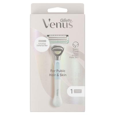 Gillette Venus Satin Care For Pubic Hair &amp; Skin Holiaci strojček pre ženy 1 ks
