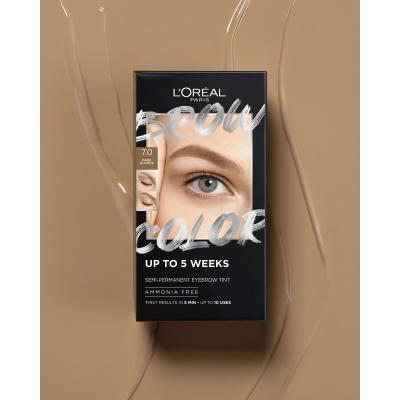 L&#039;Oréal Paris Brow Color Semi-Permanent Eyebrow Tint Farba na obočie pre ženy 1 ks Odtieň 7.0 Dark Blond