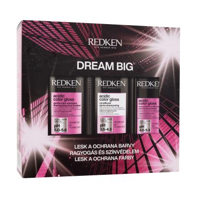 Redken Acidic Color Gloss Dream Big Darčeková kazeta šampón Acidic Color Gloss 300 ml + kondicionér Acidic Color Gloss 300 ml + ochranný sprej Acidic Color Gloss Heat Protection Treatment 190 ml