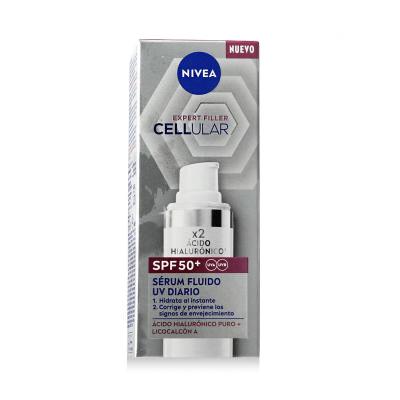 Nivea Cellular Expert Filler Daily UV Serum Fluid SPF50+ Opaľovací prípravok na tvár pre ženy 30 ml