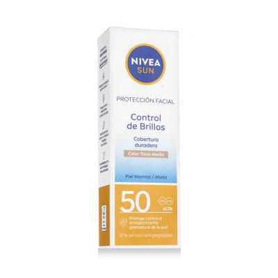 Nivea Sun UV Face Shine Control BB SPF50 Opaľovací prípravok na tvár pre ženy 50 ml Odtieň Medium