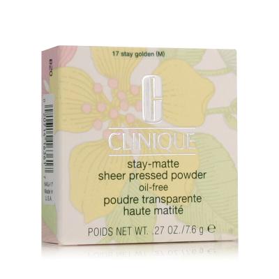 Clinique Stay-Matte Sheer Pressed Powder Púder pre ženy 7,6 g Odtieň 17 Stay Golden