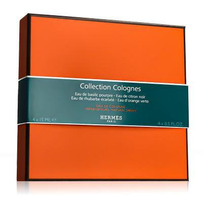Hermes Colognes Collection Darčeková kazeta kolínska voda Eau de Basilic Pourpre 15 ml + kolínska voda Eau de Citron Noir 15 ml + kolínska voda Eau de Rhubarbe Écarlate 15 ml + kolínska voda Eau D'Orange Verte 15 ml