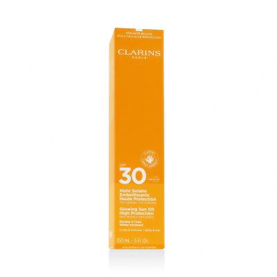 Clarins Sun Care Glowing Sun Oil SPF30 Opaľovací prípravok na telo pre ženy 150 ml