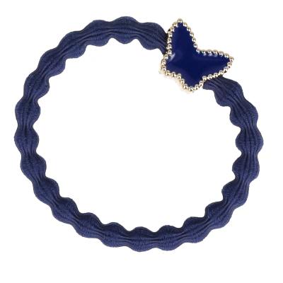 By Eloise London Enamel Gold Butterfly Gumička na vlasy pre ženy 1 ks Odtieň Navy