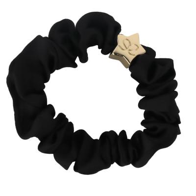 By Eloise London Silk Scrunchie Gold Star Gumička na vlasy pre ženy 1 ks Odtieň Black