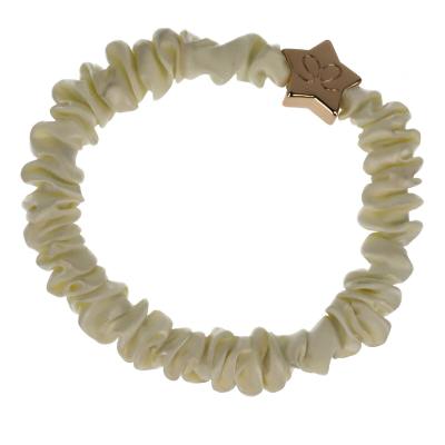 By Eloise London Skinny Silk Scrunchie Gold Star Gumička na vlasy pre ženy 1 ks Odtieň Cream