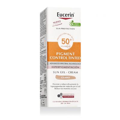 Eucerin Sun Protection Pigment Control Tinted Gel-Cream SPF50+ Opaľovací prípravok na tvár pre ženy 50 ml Odtieň Light