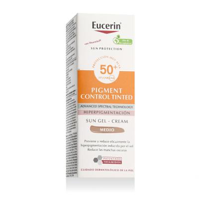 Eucerin Sun Protection Pigment Control Tinted Gel-Cream SPF50+ Opaľovací prípravok na tvár pre ženy 50 ml Odtieň Medium