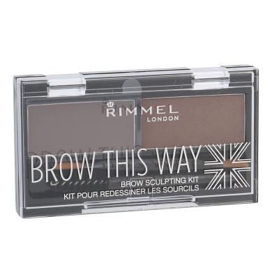 Rimmel London Brow This Way Set a paletka na obočie pre ženy 2,4 g Odtieň 002 Medium Brown