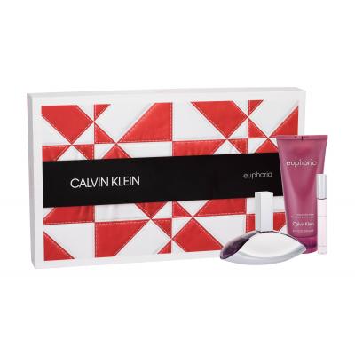 Calvin Klein Euphoria Darčeková kazeta parfumovaná voda 100 ml + telové mlieko 200 ml + parfumovaná voda roll-on 10ml
