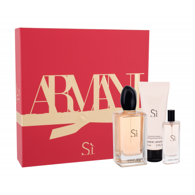 Giorgio Armani Sì Darčeková kazeta parfumovaná voda 100 ml + telové mlieko 75 ml + parfumovaná voda 15 ml