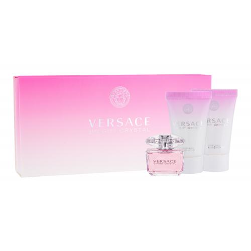 Versace Bright Crystal darčeková kazeta pre ženy toaletná voda 5 ml + 25 ml telové mlieko + 25ml sprchovací gél miniatura