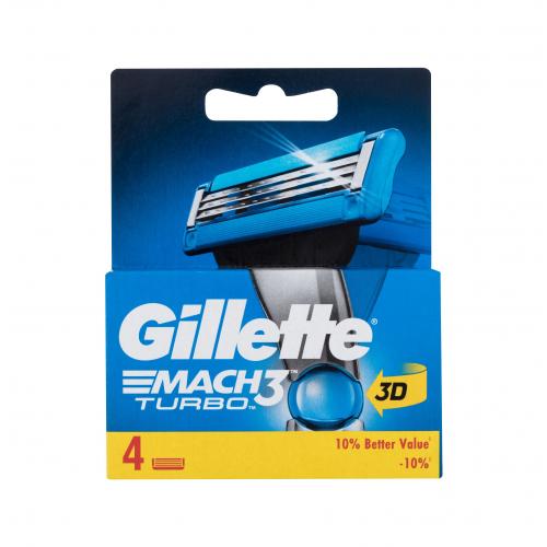 Gillette Mach3 Turbo 3D 4 ks náhradné hlavice 4 ks pre mužov