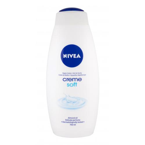 Nivea Creme Soft 750 ml ošetrujúci sprchový gél s mandľovým olejom pre ženy
