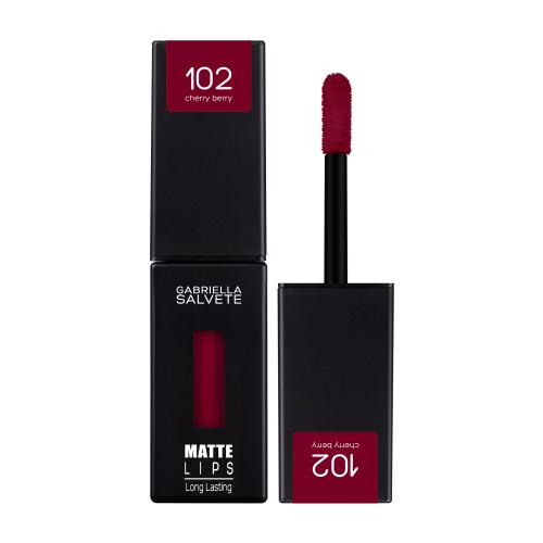 Gabriella Salvete Matte Lips 4,5 ml rúž pre ženy 102 Cherry Berry tekutý rúž