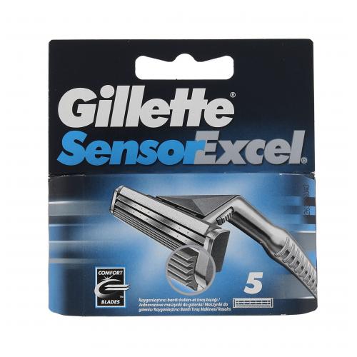 Gillette Sensor Excel náhradné ostrie Náhradné žiletky 5 ks pre mužov poškodená krabička