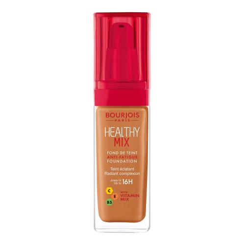 BOURJOIS Paris Healthy Mix Anti-Fatigue Foundation 30 ml make-up pre ženy 60 Dark Amber na rozjasnenie pleti; na dehydratovanu pleť; na unavenú pleť