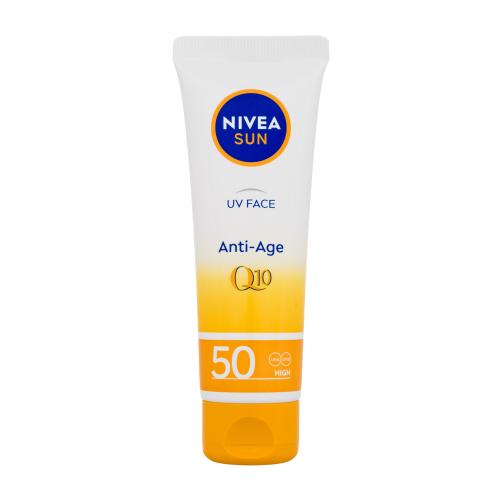 Nivea Sun UV Face Q10 Anti-Age SPF50 50 ml opaľovací prípravok na tvár unisex
