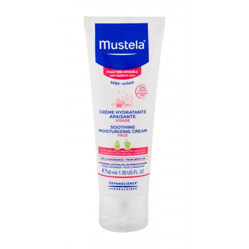Mustela Bébé Soothing Moisturizing Face Cream 40 ml denný pleťový krém na veľmi suchú pleť; výživa a regenerácia pleti; na dehydratovanu pleť