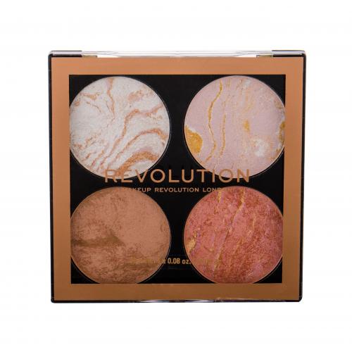 Makeup Revolution Cheek Kit paletka na tvár odtieň Take a Breather 4 x 2.2 g