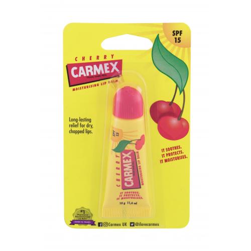 Carmex Cherry SPF15 10 g hojivý balzam v tube s príchuťou čerešní pre ženy