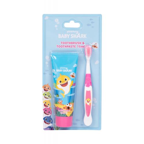 Pinkfong Baby Shark darčeková kazeta zubná kefka 1 ks + zubná pasta 75 ml pre deti