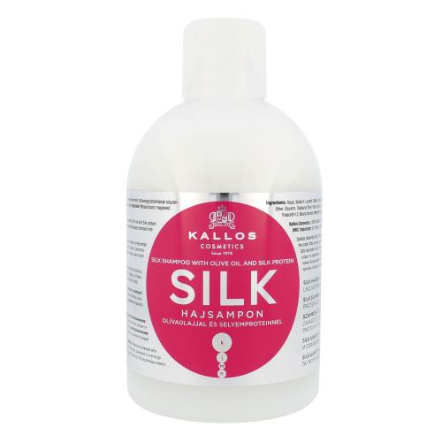 Kallos Cosmetics Silk 1000 ml šampón pre ženy na poškodené vlasy; na šedivé vlasy; na farbené vlasy