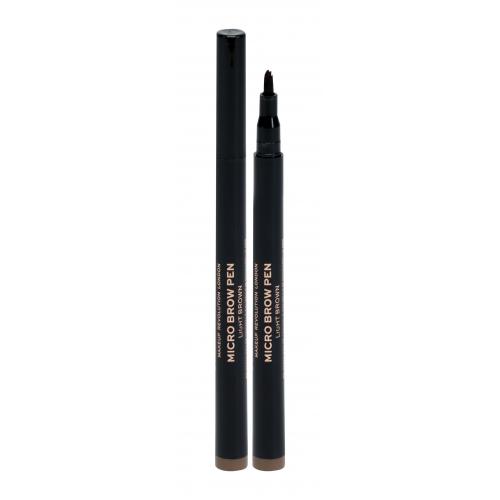 Makeup Revolution London Micro Brow Pen 1 ml ceruzka na obočie pre ženy Light Brown