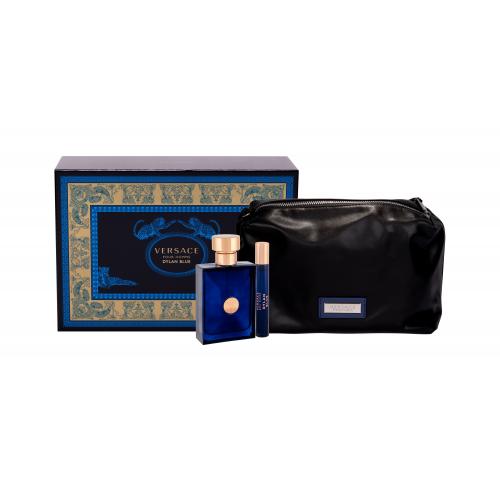 Versace Pour Homme Dylan Blue darčeková kazeta poškodená krabička pre mužov toaletná voda 100 ml + toaletná voda 10 ml + kozmetická taška