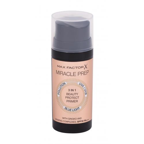 Max Factor Miracle Prep 3 in 1 Beauty Protect SPF30 30 ml ochranná podkladová báza 3 v 1 pre ženy