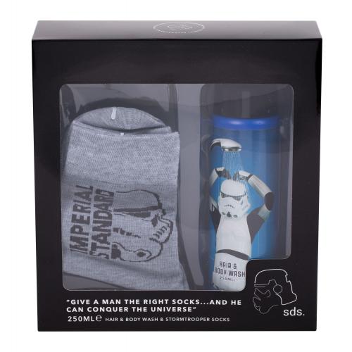 Star Wars Stormtrooper darčeková kazeta sprchovací gél 250 ml + ponožky pre deti