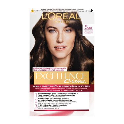 L’Oréal Paris Excellence Creme farba na vlasy odtieň 500 Light Brown 1 ks
