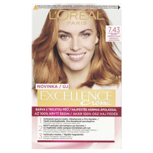 L’Oréal Paris Excellence Creme farba na vlasy odtieň 7.43 Blonde Copper 1 ks