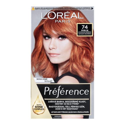 L'Oréal Paris Préférence Féria 60 ml farba na vlasy pre ženy 74 Dublin na všetky typy vlasov; na farbené vlasy