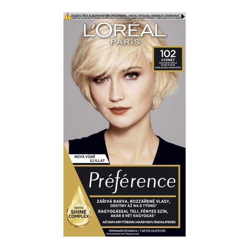 L'Oréal Paris Préférence Féria 60 ml farba na vlasy pre ženy 102 Iridescent Pearl Blonde
