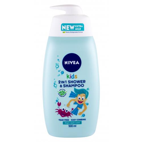 NIVEA Kids Magic Apple jemný sprchový gél a šampón pre deti 3v1 500 ml