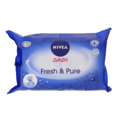 Nivea Baby Fresh & Pure čistiace utierky s aloe vera 63 ks