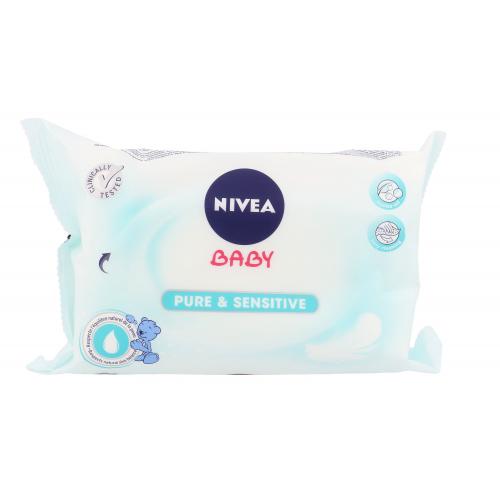 Nivea Baby Pure & Sensitive 63 ks čistiace obrúsky pre citlivú detskú pokožku pre deti
