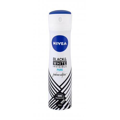 Nivea Black & White Invisible Pure 48h 150 ml antiperspirant v spreji pre ženy